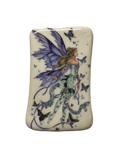 Ceramic Smoke Stone Hand Rolled Unfiltered Cigarette Holder Bar Shaped Fairy Butterfly Design