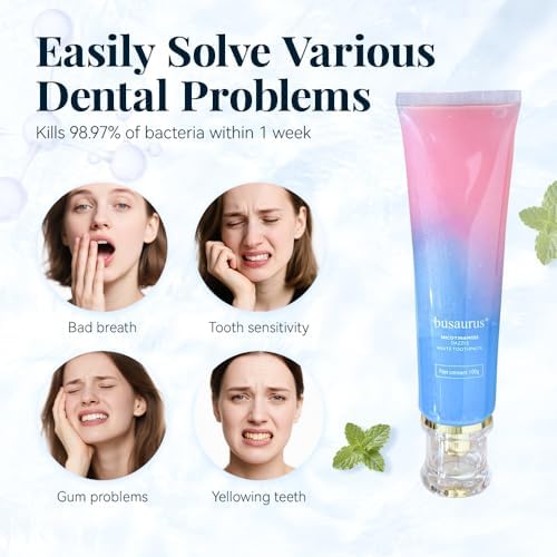 Busarus Toothpaste, Busarus Niacinamide Whitening Toothpaste, Fluoride-Free Whitening, with Coconut Oil & Xylitol, Freshen Breath (1)