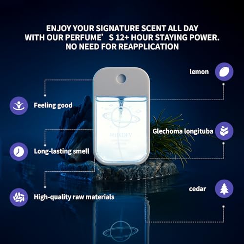 cologneMen's Cologne, Bergamot Fresh Fragrance, deTop notemen Lemon Pepper base note Longvanilla Ether Cedar45ml portable designPortable pocket