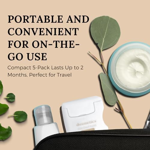 Coconut Oil Infused Thick Dental Floss 5 Pack, Coconut Mint Expanding Dental Floss, Oral Care Stretchable Floss, Tooth Floss for Plaque Removal and Gum Protection, 32 Yards x 5 Flossers