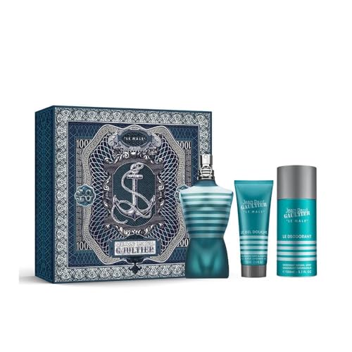 Jean Paul Gaultier Le Male for Men - 3 Pc Gift Set 4.2oz EDT Spray, 2.5oz Shower Gel, 5.1oz Deodorant Spray