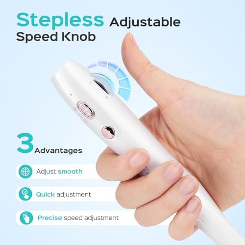 COSLUS Cordless Electric Nail Drill File: Nail Drill Machine with Stepless Speed Knob for Acrylic Gel Dip Powder Polish, Professional Portable Manicure Pedicure Rechargeable for Home Salon Use White