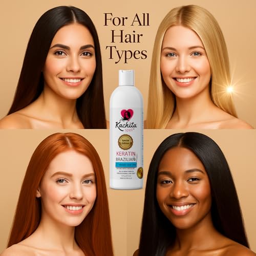 Kachita Spell New Brazilian Keratin Hair Treatment Chocolate LONG Lasting Keratin Treatment with Argan Oil Straightening Smoothing Professional Results All Hair Types Made in USA 16 floz