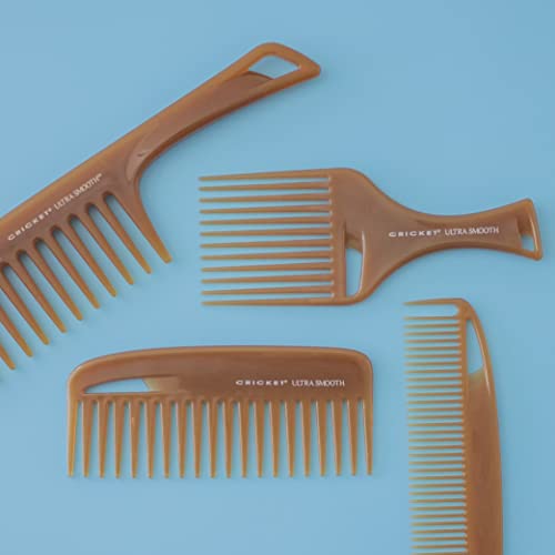 Cricket Ultra Smooth Hair Pick Comb for Volumizing, Detangling, and Reducing Frizz - Enriched with Argan, Olive Oil, and Keratin Infused, Ideal for Curly, Thick, and Long Hair