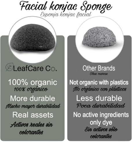 Konjac Sponge - Walnut Shell- Deep and Gentle Exfoliation - Remove blackheads - Premium Quality