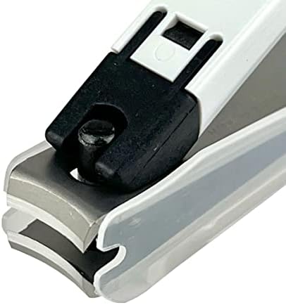 Kai Nail Clippers Type 001S White Stainless Steel Fingernail Toenail Thick Nail Clipper Cutter KE0121 with File & Catcher for Adult Seniors Men Women Made in Japan