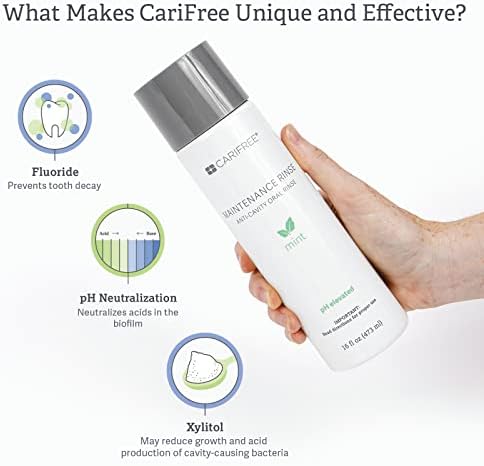 CariFree Maintenance Rinse, Mint Flavored, Anti-Cavity Fluoride Mouthwash, Dentist Recommended, Prevents Oral Decay, Freshens Breath, Alcohol-Free, Neutralizes pH (Previously CTx3)