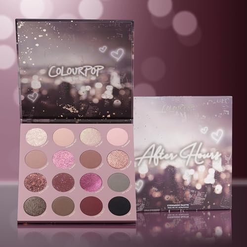 ColourPop After Hours Eyeshadow Palette - Smokey Mauve Makeup Palette with Metallic, Matte, Glitter & Matte Sparkle Finishes - Buildable, Blendable & High-Pigment Formula (0.65 oz)