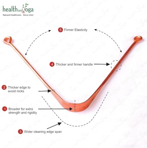 HealthAndYoga™ qSwipe Lite Copper Tongue Cleaners (Pack of 12) – Prevents Bad breath, Improves taste- Flexible, Curved ends provide good grip – Complete Oral Care/Hygiene for Travel/Office/Home