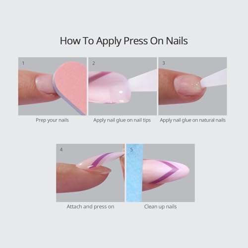 BTArtbox Press On Nails Almond - 3D Cherry Medium Red French Tip Press On Nails with Glue for Women, Opaque Soft Gel Glue On Nails in 15 Sizes - 30 Stick On Nails Kit, Pinky Swear