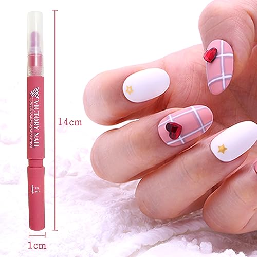 1PCS Ceramic Cuticle On/Off Oil Pusher Cuticle Pusher (Light purple)