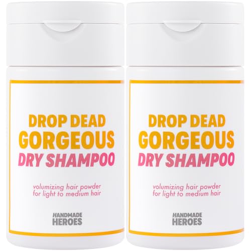 Handmade Heroes Non Aerosol Dry Shampoo Volume Powder 1.8oz, 100% Natural & Vegan For Light and Blonde Hair (2 pc set)