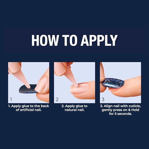 KISS Gel Fantasy 28 Pcs Press On Nails, Long Almond Fake Nails, Black Grey Snake Design Stick On Extensions, Reusable Full Cover Kit with Glue, Manicure Stick & File, 7 Day Wear, Vegan & Cruelty Free