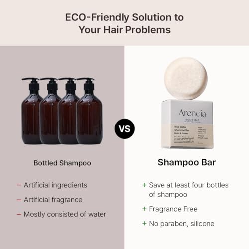 Korean Rice Water Shampoo Bar for Hair Growth & Strengthening, All Natural Formula with Biotin & Protein - Korean Hair Care