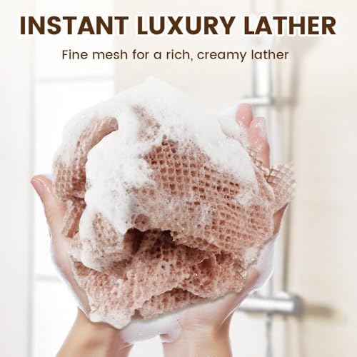 Afro Scrub African Exfoliating Net Sponge - Afro Scrub Body Scrubber for Bath & Shower, Exfoliating Washcloth for Daily Use, Premium Bath Sponge, Exfoliator for Shower (5Pcs A)