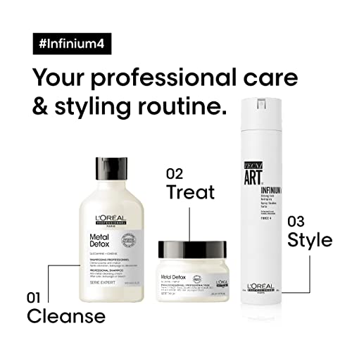 L'Oréal Professionnel Paris Infinium 4 - Strong Hold Hairspray For Natural Feel and Shine, Reduces Frizz Without Stiffness, For All Hair Types