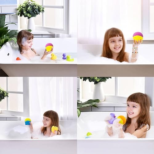 Kids Bath Bombs, 6 Pack Mermaid Bath Bombs for Kids, 4 Oz Natural Organic Bubble Shells with Surprise Jewelry, Perfect Birthday, Christmas Party