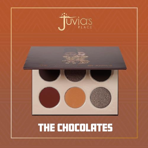 Juvia's Place Palette The Chocolates - Tan, Auburn, Shades of 6, Rich Dark Chocolate Palette, Professional Eye Makeup, Pigmented, Makeup Palette for Eye Color & Shine