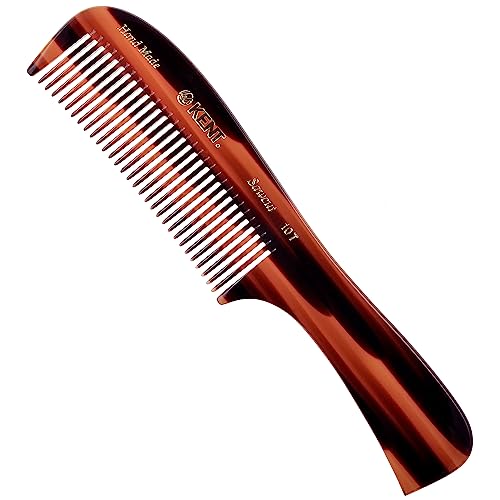 Kent 10T Large Detangler Comb, Handmade Wide Tooth Comb for Curly Hair, Detangling Combs For Wet and Dry Hair, Combs for Thick Hair, Saw-Cut and Hand Polished Made in England