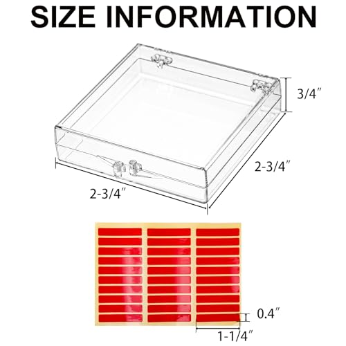 Jucoan 30 Pack Press on Nail Boxes, 2.75 X 2.75 Inch Acrylic False Nail Art Tips Storage Box Clear Nail Package Box, Nail Organizer Display Case Container with Adhesive Nail Tapes for False Nail