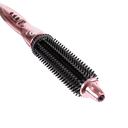 CALISTA Perfecter Pro Heated Round Brush | Lift, Volumize, and Style with No Heat Damage for Healthier-Looking Hair | 4 Sizes for Most Hair Types | Dual Voltage & Adjustable Temp (1.0, Rose Gold)