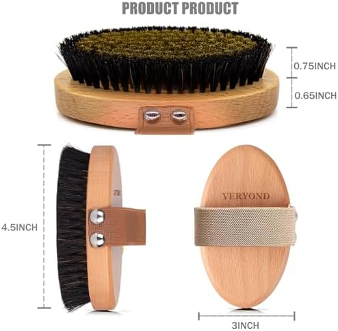 Copper Dry Brushing Body Brush with Ion Charged Bristles Dry Brush, Exfoliating Body Brushs,Reduce Stress