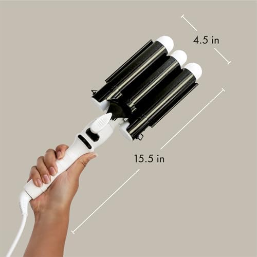 BONDIBOOST Wave Wand Hair Curling Iron Wand [32 mm], 1.25 Inch Ceramic Tourmaline Triple Extra Large Barrels + Long Lasting, Natural Looking Waves + Instant Heat Up for Fast Styling