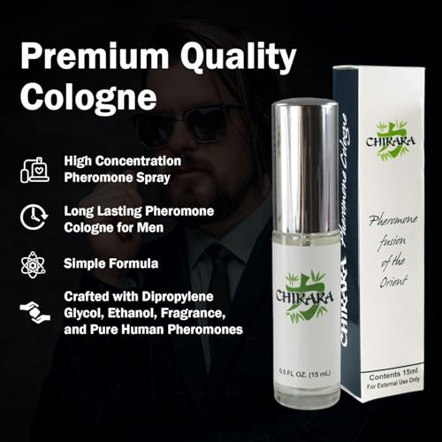 Chikara Pheromone Cologne for Men, High Concentration Pheromone Spray to Attract Women - Long Lasting (15 ML) - 3 Pack
