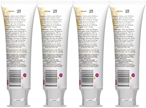 Burt's Bees Kids Toothpaste, Natural Flavor, Fluoride Free, Bubble Bee, 4.7 oz, Pack of 4