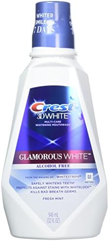 Crest 3D White Multi-Care Whitening Rinse, Glamorous White, Fresh Mint, 32 Fl Oz (Pack of 2)