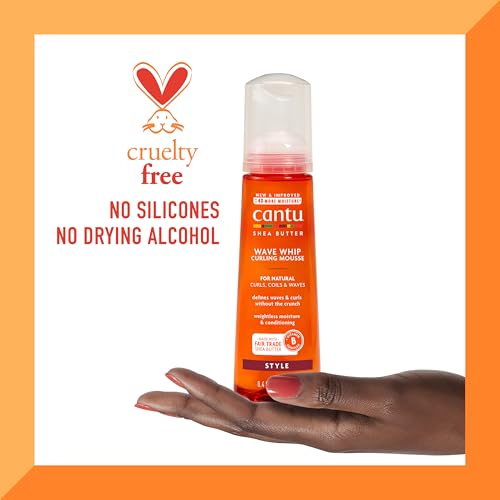 Cantu Wave Whip Curling Mousse for Natural Hair with Pure Shea Butter, 8.4 fl oz (Pack of 2)