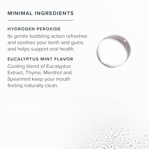 Heritage Store Hydrogen Peroxide Mouthwash - Daily Oral Care - Eucalyptus and Fresh Mint Mouth Wash - Gentle Bubbling Action for Clean, Healthy Gums and a Fresh Mouth, Sweetened with Xylitol, 16oz