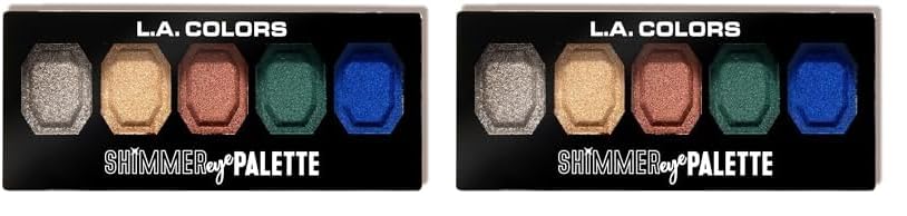 L.A. COLORS Shimmer Eye Palette, Be Bright CES698 (Pack of 2)