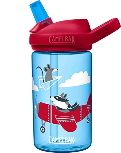 CamelBak eddy+ 14oz Kids Water Bottle with Tritan Renew – Straw Top, Leak-Proof When Closed, True Blue