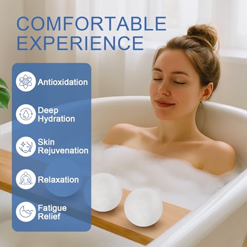Hydrogen Bath Bombs for Women & Men, Hydrogen Bombs for Bath-Deep Hydration, Anti-Aging & Stress Relief, H2 Rich Water Spa for Skin Glow with Vanilla, Cinnamon & Orange, 3 Pcs
