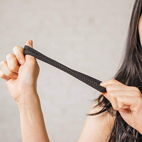 Large Hair Ties for Thick, Heavy or Curly Hair - Non-Slip, Non-Damage, Seamless Women's Ponytail Scrunchies - Black, 8 Pcs