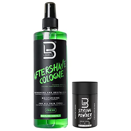 L3 Level 3 After Shave Spray Cologne - Softens Skin - Refreshes and Relieves Face and Skin - Styling Powder Included