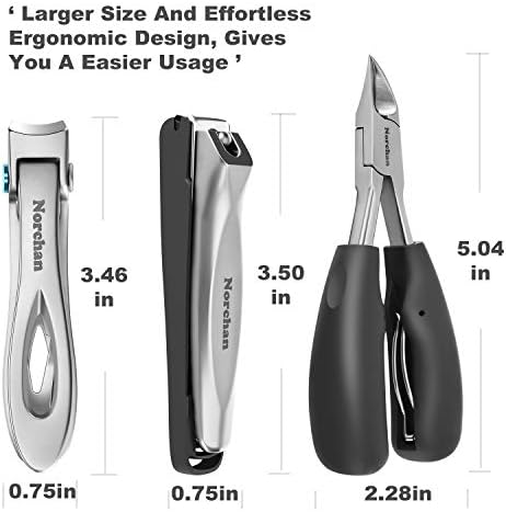 Large Nail Clippers Set, 5 Pcs Sharp Toenail and Fingernail Clippers for Men and Women (Premium, Big Size, Heavy-Duty Design)