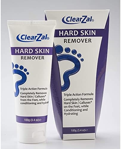ClearZal Foot Cream For Hard Skin, Helps Calluses and Corn Removal While Leaving Soft Smooth Skin, Hydrating and Conditioning Triple Action Formula With Aloe Vera, 3.4 Ounce Tube