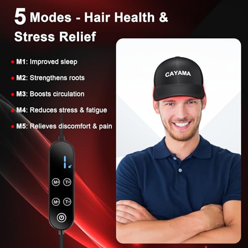 CAYAMA Laser Hair Growth Cap, 510 LEDs Red Light Cap for Fuller Looking Hair & Scalp Support for Men & Women