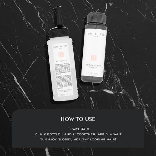 Kristin Ess Hair Crystal Quartz Clear Hair Gloss for All Hair Types + Colors - Anti Brass Treatment for Women - Shine Boosting + Deep Conditioning Treatment - Vegan - Phthalates + Paraben Free