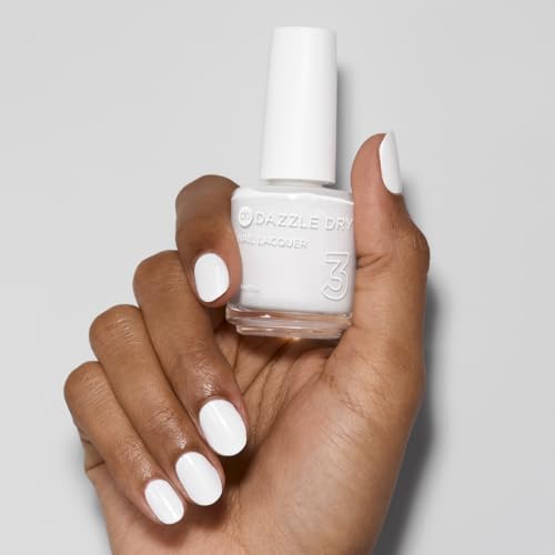 Dazzle Dry Nail Lacquer (Step 3) - White Lightning - A true stark white full coverage cream. (0.5 fl oz)