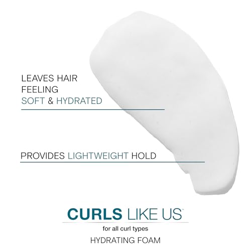 Joico Curls Like Us Smooth & Bounce Curl Hydrating Foam | For Curly Hair | Reduce Frizz | Enhance Curl Patterns | 72-Hour Humidity Protection | With Moringa Seed & Algae Oil | 6.7 Fl Oz
