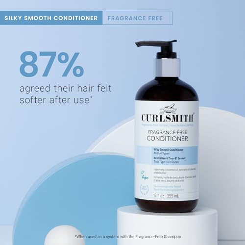 CURLSMITH Fragrance-Free Conditioner 12 oz | Gently Detangles, Soften and Smooths Hair for Silky Curls