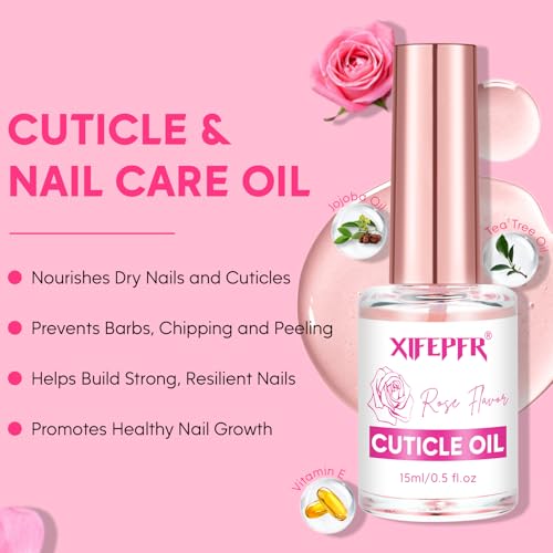 Cuticle Remover Kit - Cuticle Remover Cream & Cuticle Oil, Rose Flavor Cuticle Care Kit with Cuticle Trimmer Cuticle Pusher Cuticle Nipper for Manicure, Removedor de Cuticula for Nail Care