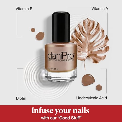 daniPro Doctor Formulated Nail Polish Babe It's You-Pearlescent Mocha Fingernail Polish & Toenail Polish, 0.5 oz with Undecylenic Acid, Biotin & Vitamins - Vegan Formula for Healthy Nails - USA-Made