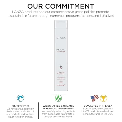 L'ANZA Healing Colorcare Clarifying Shampoo, Refreshes, Repairs and Extends Color Longevity, With Sulfate-free, Paraben-free, Gluten-free Formula (10.1 fl Oz)