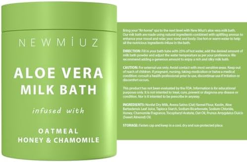 Creamy Oats Milk Bath Soak Hydrate Moisturize Soften Skin Aloe Vera Honey Chamomile Luxury Spa Bath Salt Christmas Birthday Relaxation Gift for Women