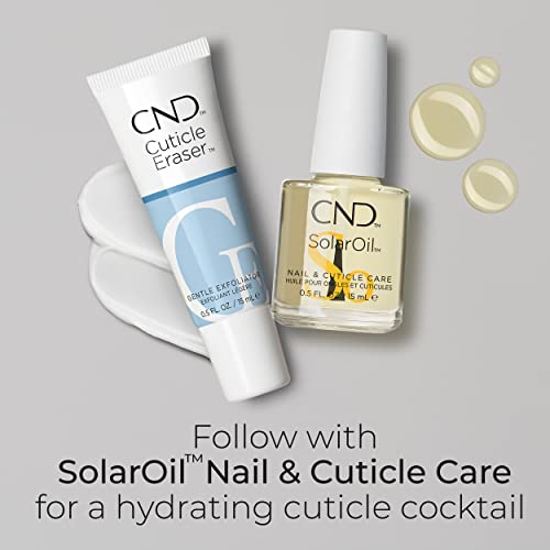 CND Cuticle Couple, SolarOil + Cuticle Eraser, Natural Blend Oils, Moisturizes and Conditions Skin, Gentle Exfoliator, 0.5 fl oz.