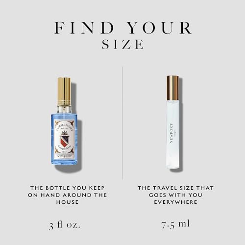 Caswell-Massey Newport Cologne Spray, Seaside Cologne with Mandarin, Balsam & Cedarwood, Fragrance for Men, Made in USA, 0.25 Oz